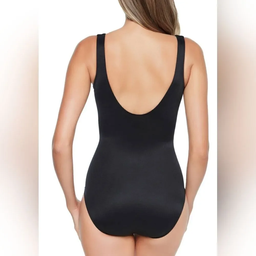 Miraclesuit Nefertiti Its A Wrap One-Piece Swimsuit NWOT Size 8 Multi-Color